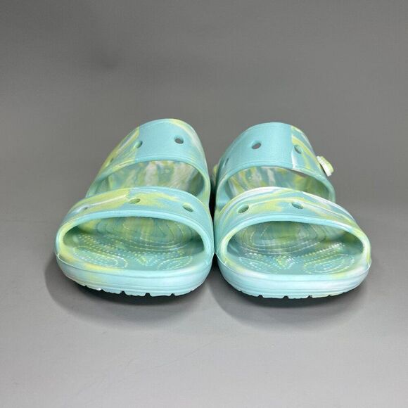 Crocs Sandals Women's 7 Classic Tie Dye Two Strap Summer Beach Recovery Slides - Picture 2 of 10